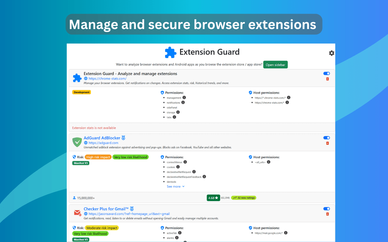 Extension Guard Dashboard